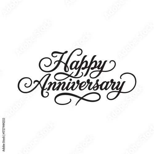 Fotografie Elegant calligraphy style “Happy Anniversary” with golden foil effect