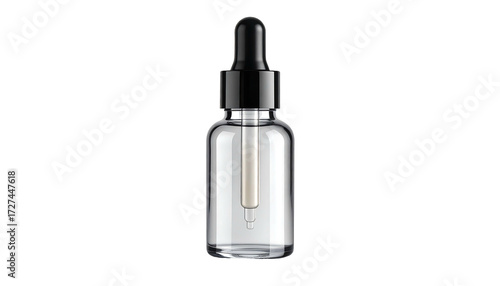Clear Glass Dropper Bottle with Black Cap for Essential Oils.