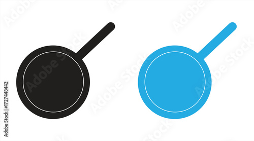 Frying pan icon. Frying pan silhouette icon. Vector illustration