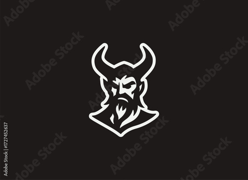 Surtur Logo and Illustration, Norse Fire Giant Logo Design, Ragnarok Mythology Logo, Viking Giant Vector, Surtur Illustration, Norse Myth Creature Logo, Flaming Sword Symbol, Ancient Norse Branding