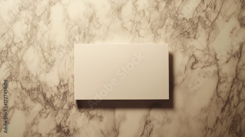 Blank White Card Mockup on Marble Background: Elegant Minimalist Design Template