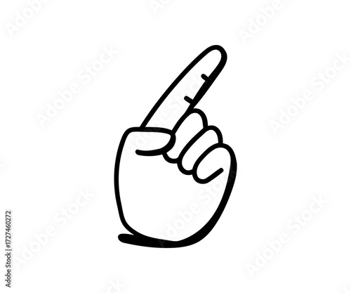 Hand gesture with index finger pointing upwards art