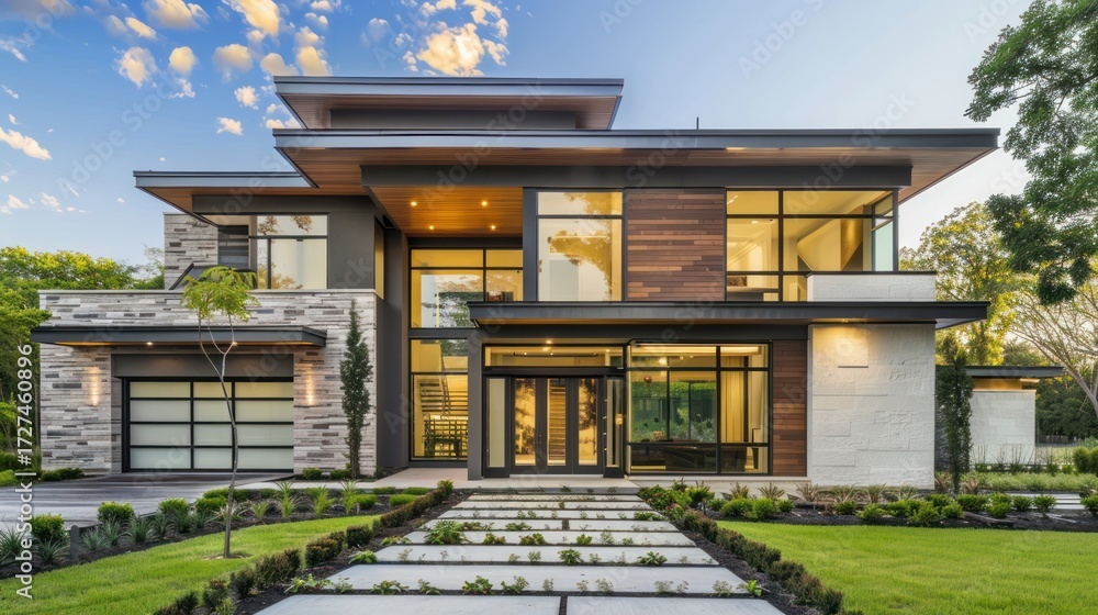 Fototapeta premium Modern house exterior design