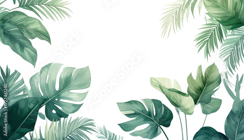 Tropical Greenery A Lush Watercolor Plant Illustration.
