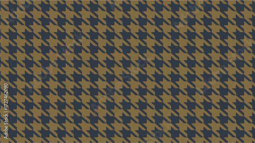 Vector art of houndstooth pattern in navy blue and mustard yellow textile