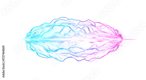 Abstract Energy Burst with Lightning Effect in Vibrant Colors png clear alpha channel cutout isolated on transparent background