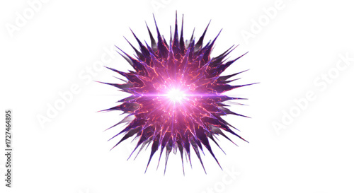 Abstract Energy Burst with Purple and Pink Light png clear alpha channel cutout isolated on transparent background