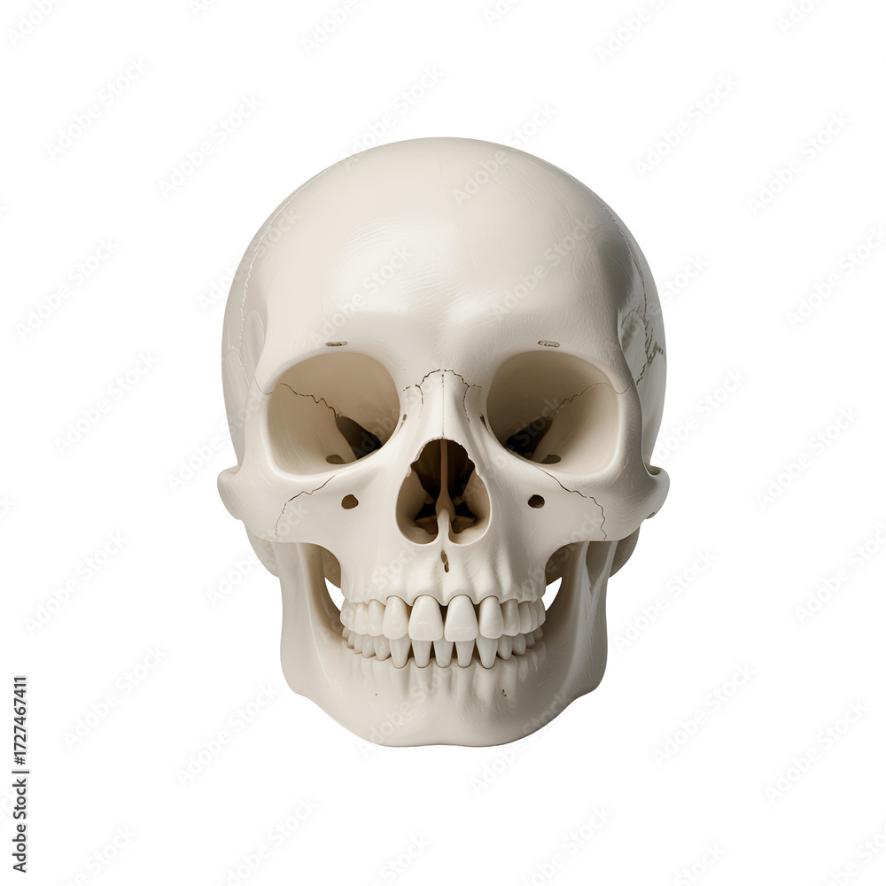 Fototapeta premium Close-up of a Human Skull on Black Background