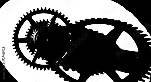 Dynamic interlocking gears symbolize innovation and mechanical precision for industrial and technological concepts.