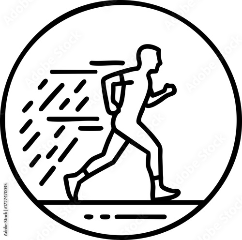 Dynamic runner icon captures speed and motion for fitness apps, sports branding, and active lifestyle promotions