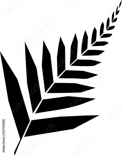Elegant black fern frond design symbolizing nature, growth, and organic beauty for modern branding and natural themes.