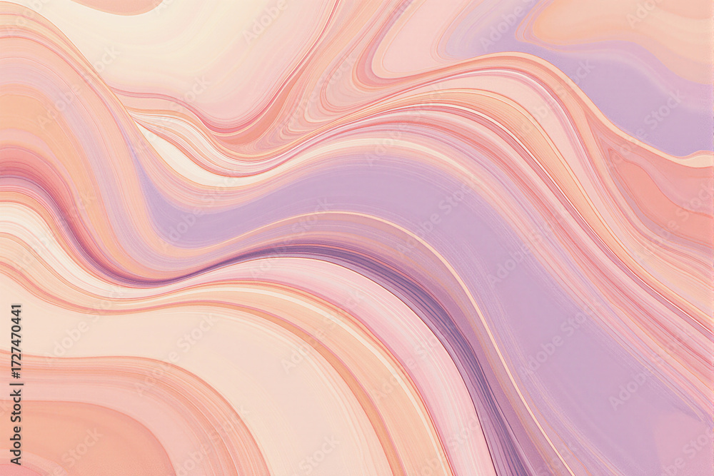 Obraz premium Abstract flowing pastel waves in peach, pink, and lavender
