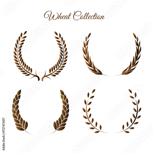 Flat design wheat collection with diverse color options