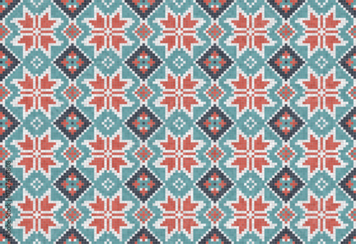 Mosaic tiles decorative background, seamless repeating vector pattern template for  wallpaper, background, wood print, metal print, plastic print, glass print, decor