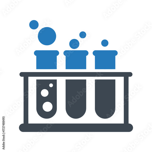 Test Tubes, Test tubes with chemicals on test tube rack icon