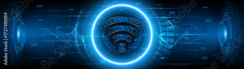 Abstract wifi symbol. Concept of communication technology, internet signal or wireless connection.	