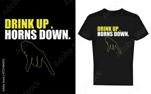 Celebrate with a toast drink up horns down illustration for parties and events