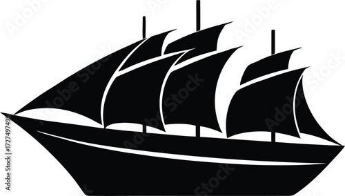 ship vector, vessel silhouette
