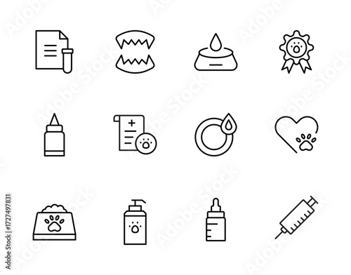 Vet and Pet Icons – Medicine, Vaccination, Grooming, and Pet Care Pack,Veterinary and Pet Care Icon Set