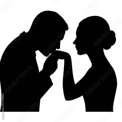 Tender kiss on the hand