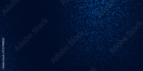 Blue tech financial business background with an abstract pixelated technological pattern. Vector illustration.