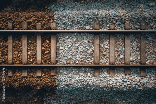 High-angle view of railroad tracks