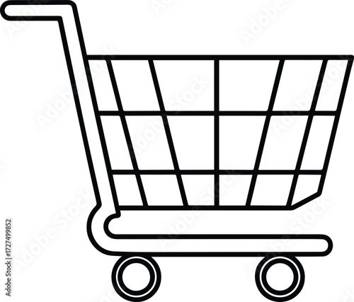 shopping cart icon outline vector and illustration line art