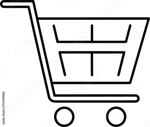 shopping cart icon outline vector and illustration line art