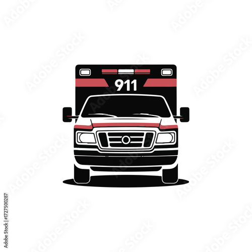 Modern Emergency Services Ambulance Truck Vector Graphic