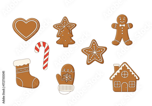 Delicious homemade gingerbread cookies with festive winter designs.