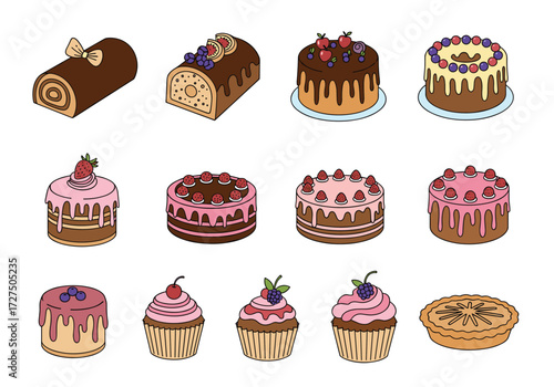 A delightful collection of sweet baked desserts.