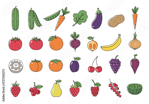 A colorful assortment of fresh fruits and vegetables.