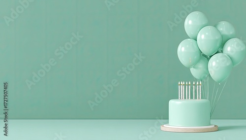 Mint green birthday scene