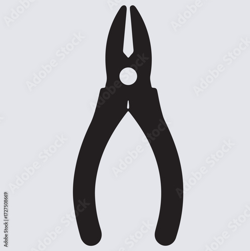 classic pillars icon glyph stencil silhouette vector art illustration, pliers isolated on white