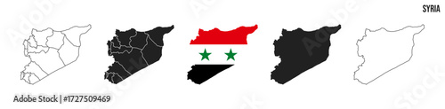 Syria map set. Map of Syria with flag.  Vector EPS 10