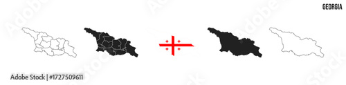 Georgia map set. Map of Georgia with flag.  Vector EPS 10