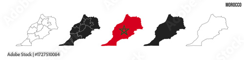 Morocco map set. Map of Morocco   with flag.  Vector EPS 10