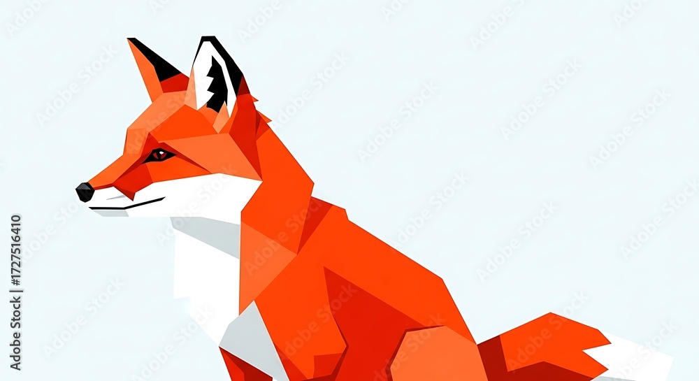 Obraz premium Geometric Fox Portrait. (2)