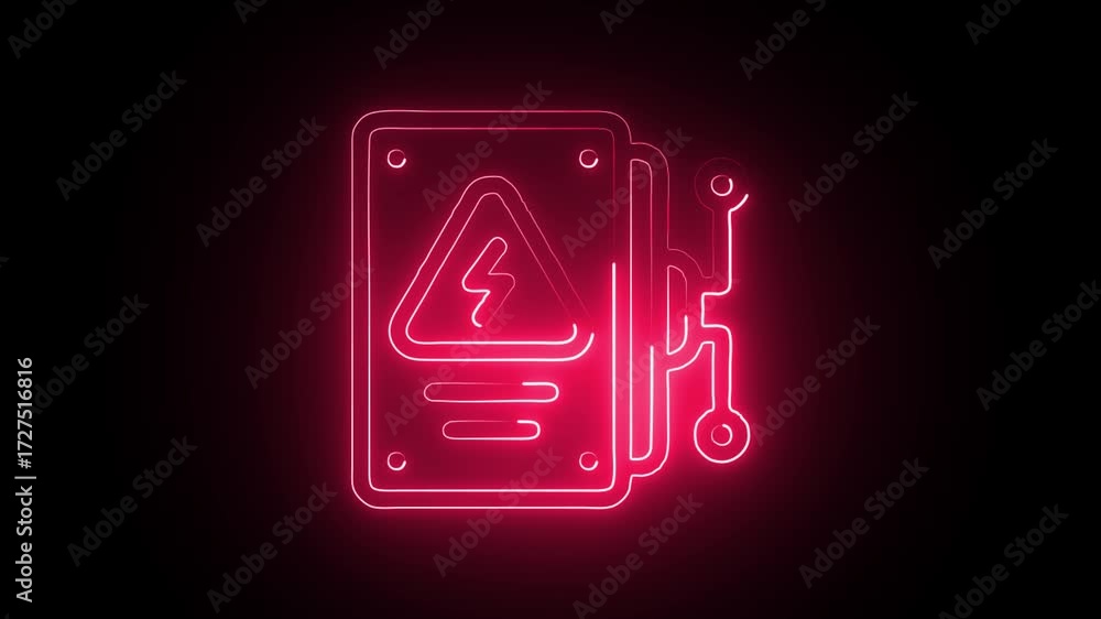 Glowing Neon Panel Icon Isolated on Black Background. HD Video Motion Graphic Animation Glowing Neon Panel Icon Isolated on Black Background. HD Video Motion Graphic Animation
