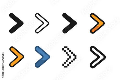 Brutalist Icon Set. Prompt Input Styles silhouette set : flat prompt input icon, outline prompt input icon, bold prompt input icon, gradient prompt