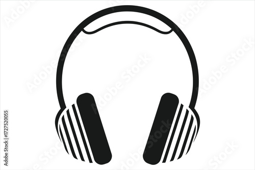 Vector art of headphones icon headset symbol earphones sign music listening device audio equipment for sound and voice recording modern vector illustration