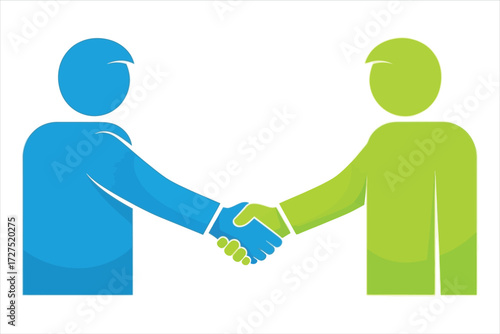 Vector art of business handshake agreement symbol partnership sign deal icon cooperation concept two people shaking hands modern vector illustration