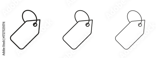 Tag icons in thin line symbols with editable strokes