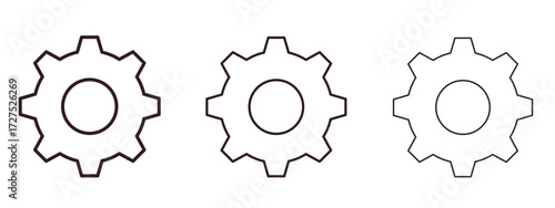 Settings icons in thin line symbols with editable strokes