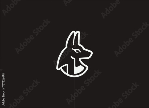 Anubis Logo and Illustration, Egyptian God Logo Design, Ancient Egypt Mythology Vector, Anubis Illustration, Death and Afterlife Deity Symbol, Egyptian Mythological Logo, Pharaoh Era Branding, Jackal 