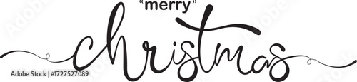 merry christmas lettering caligraphy vector