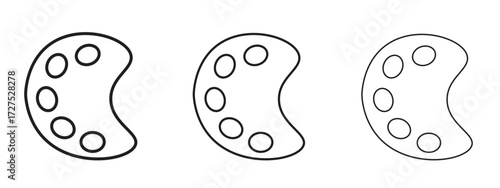 Palette icons in thin line symbols with editable strokes