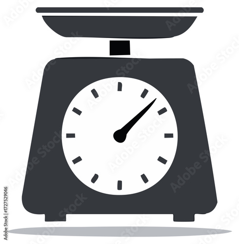 Gray and White Scale Icon Weighing Measurement Device for Food Preparation, Kitchen Tools, and Calorie Calculations