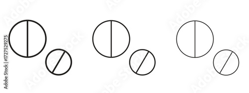 Medicine icons in thin line symbols with editable strokes