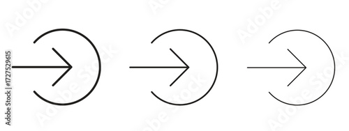 Log out icons in thin line symbols with editable strokes